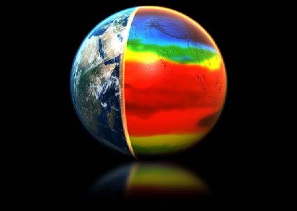 World globe shown with thermal heat to show global warming MG不朽情缘(中国区)官方网站